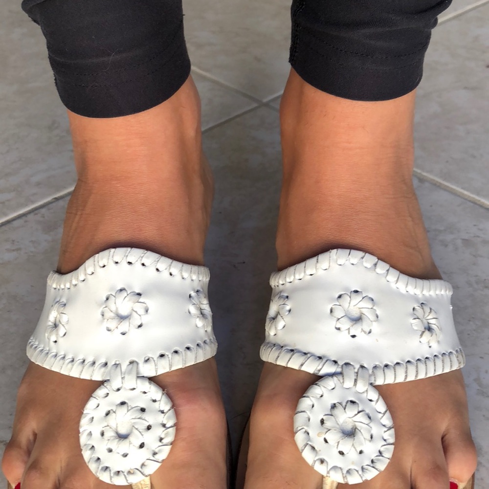 Jack Rodgers “Palm Beach” white sandal.